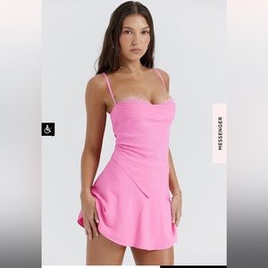 House of CB AURELIA 
FRENCH PINK HANKY HEM TOP and skirt